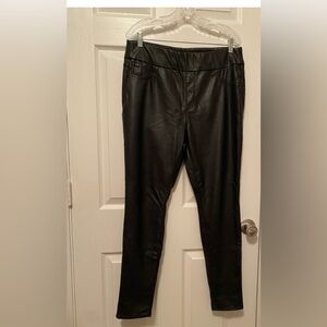 Straight leg faux leather pants
